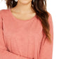 Style & Co Women's Long Sleeve Crewneck Top Orange Size XX-Large