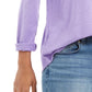 Style & Co Women's Long-Sleeve Crewneck Top Purple Size Large