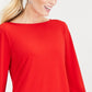 Charter Club Women's Tie Sleeve Pullover Blouse Red Size Small