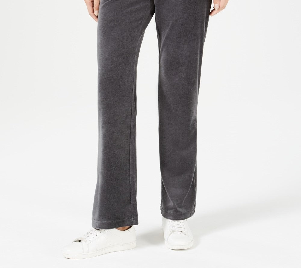 Charter Club Women's Velour Pull-On Pants Gray Size X-Large
