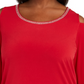 JM Collection Women's Diamonte Trim Cold Shoulder Tunic Red Size 0X