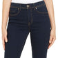 Style & Co Women's Tummy-Control Straight-Leg Jeans Dark Blue Size 18