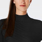 Charter Club Women's Patterned Mock Turtleneck Sweater Black Size Petite Medium