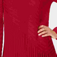 Charter Club Women's Textured Solid Long Sleeve Mock Sweater Red Size Petite Small