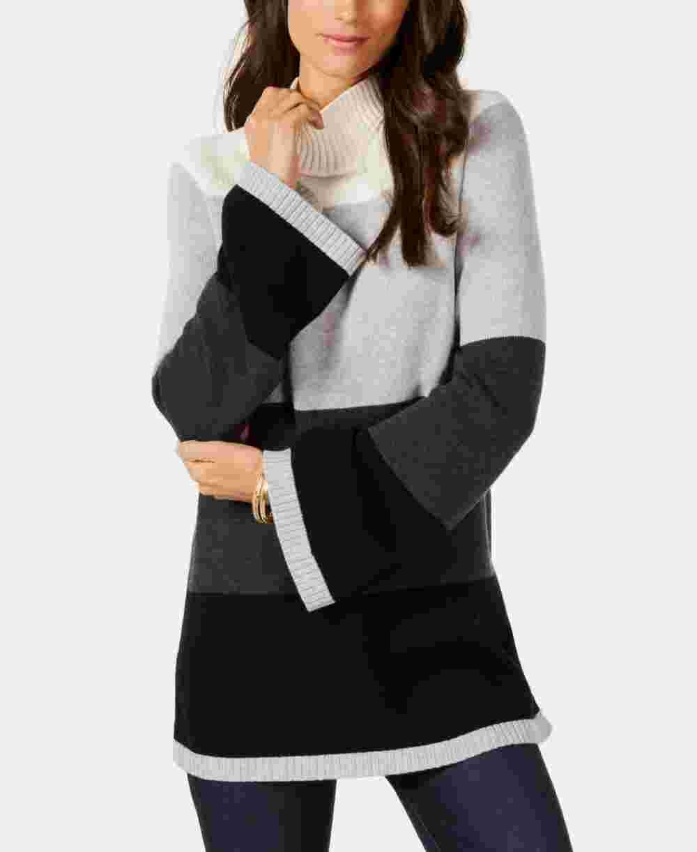 Charter Club Women's Flare-Sleeve Sweater  Black Size Large