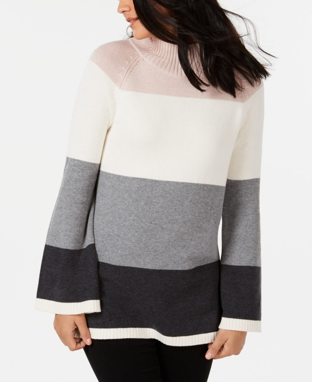 Charter Club Women's Flare Sleeve Sweater Gray Size X-Small