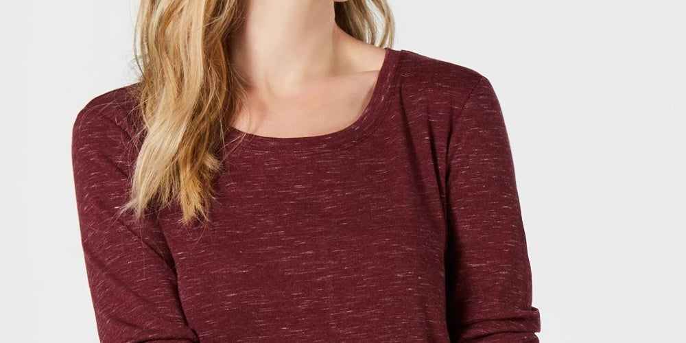 Style & Co Women's Long Sleeve T-Shirt Purple Size X-Large