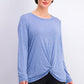 Ideology Women's Knot-Front Top Dark Blue Size Extra Small