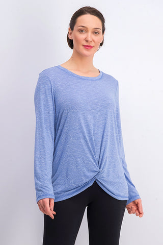 Ideology Women's Knot-Front Top Dark Blue Size Extra Small