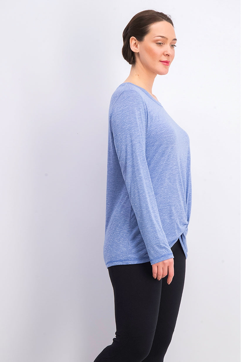 Ideology Women's Knot-Front Top Dark Blue Size Extra Small