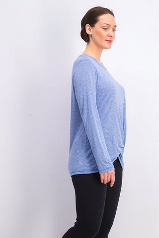 Ideology Women's Knot-Front Top Dark Blue Size Extra Small