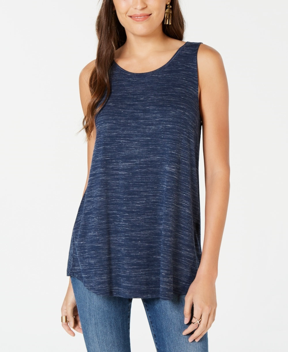 Style & Co Women's Spacedyed Tank Top.Blue Size Small