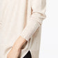 Maison Jules Women's Cotton V Neck Tunic Sweater Heather Fleck Beige Size Large