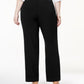 JM Collection Women's Curvy Fit Straight Leg Pants Black Size 18W