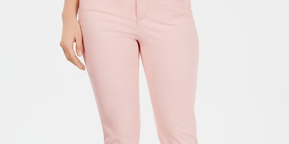 Charter Club Women's Tummy Control Bristol Capri Jeans Pink Size 6