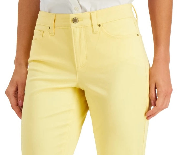 Charter Club Women's Tummy Control Bristol Capri Jeans Yellow Size 18