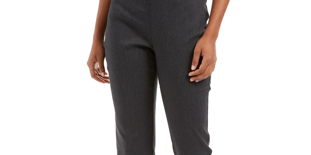 Charter Club Women's Chelsea Tummy Control Ankle Pants Gray Size 4 Petite