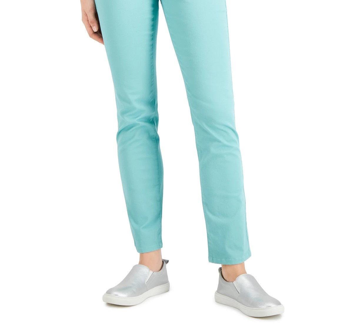Charter Club Women's Lexington Tummy Control Straight-Leg Jeans Green Size 4