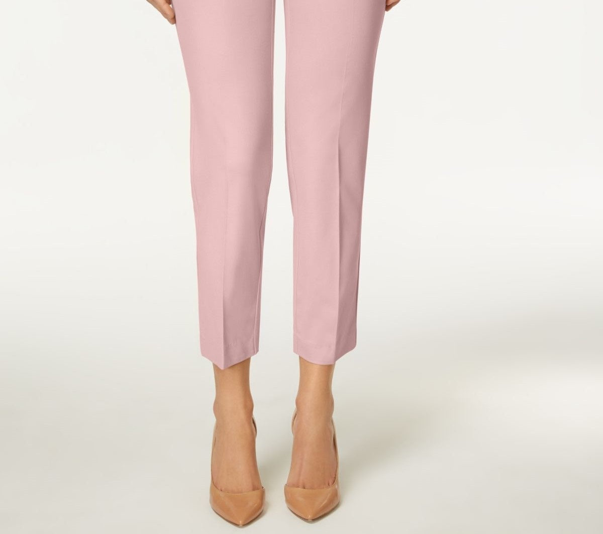Charter Club Women's Newport Tummy-Control Cropped Pants Pink Size 16