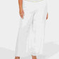 JM Collection Women's Lined Gauze Pull On Pants White Size 2X