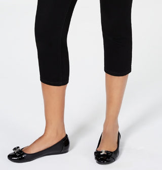 Charter Club Women's Tummy-Control Bristol Capri Jeans Black Size 8 Petite