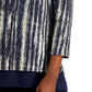 JM Collection Women's Metallic O-Ring Keyhole Top Blue Size Small