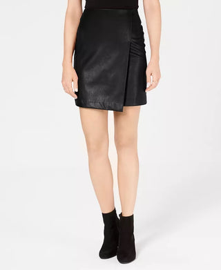 Bar III Women's  Faux Leather Skirt Black Size X-Small