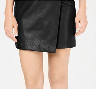 Bar III Women's  Faux Leather Skirt Black Size X-Small