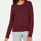 Charter Club Women's Imitation Pearl Embellished Button-Down Cardigan Wine Size Small