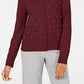 Charter Club Women's Imitation Pearl Embellished Button-Down Cardigan Wine Size Small