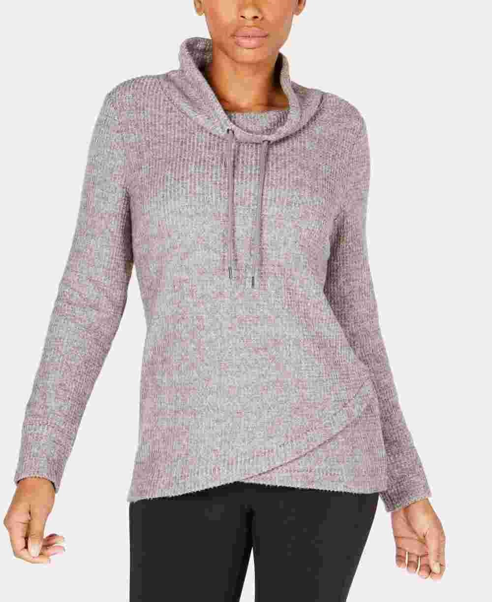 INC International Concepts Women's New Bright White Women's Stretch Cutout Knit Top Gray Size X-Large