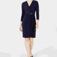 Charter Club Women's Hardware Faux Wrap Dress Blue Size Small