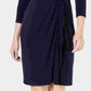 Charter Club Women's Hardware Faux Wrap Dress Blue Size Small