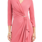 Charter Club Women's Hardware Faux Wrap Dress Pink Size Large