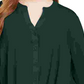 INC International Concepts Women's Plus Size Twist-Front Shirt Green Size 4X