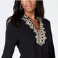 Charter Club Women's Lace Trim Tunic Top Black Size Medium