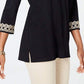 Charter Club Women's Lace Trim Tunic Top Black Size Medium