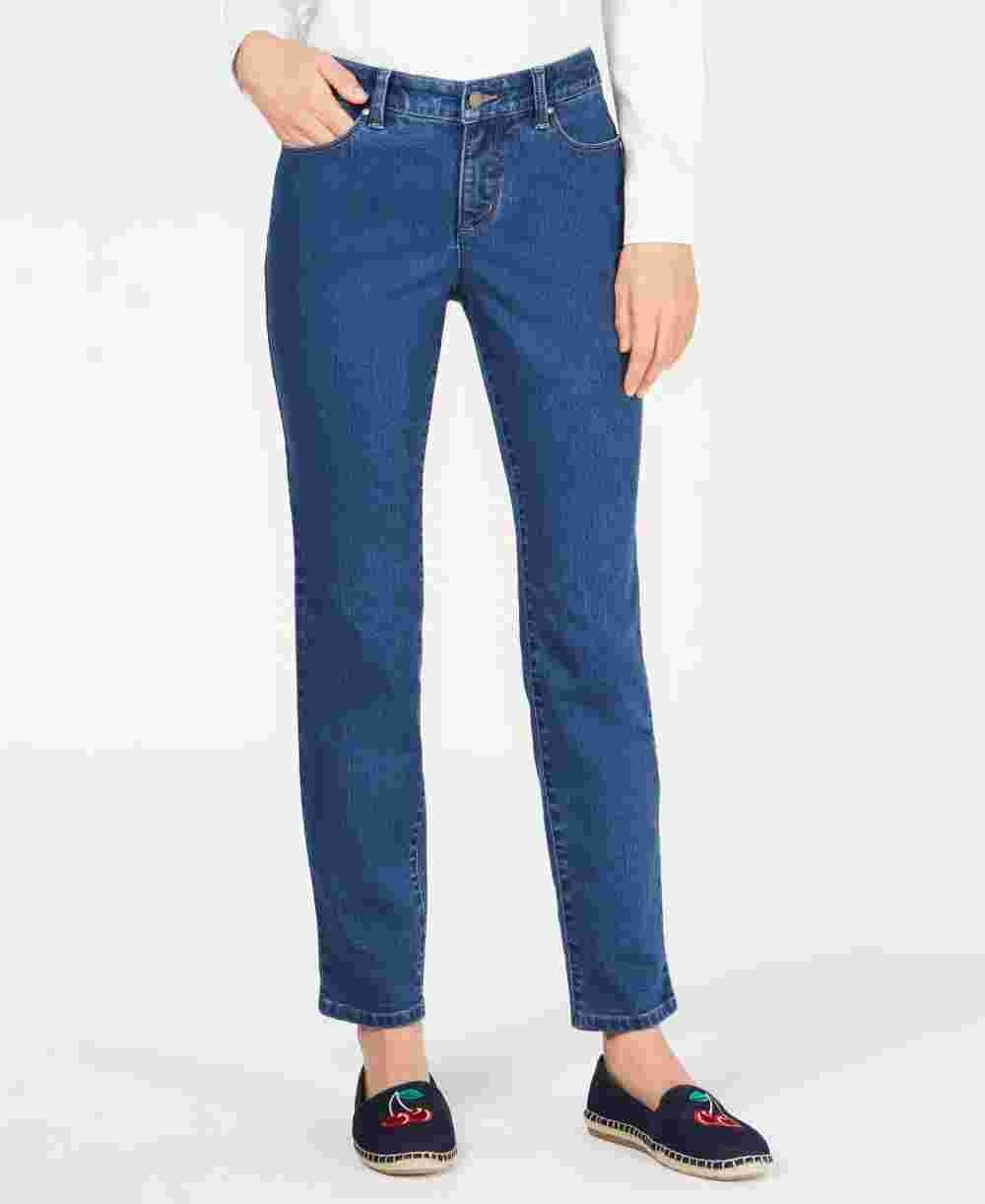 Charter Club Women's Tummy Control Ankle Length Jeans Blue Size 8