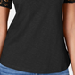 Charter Club Women's Cotton Lace Embellished T-Shirt  Black Size Medium