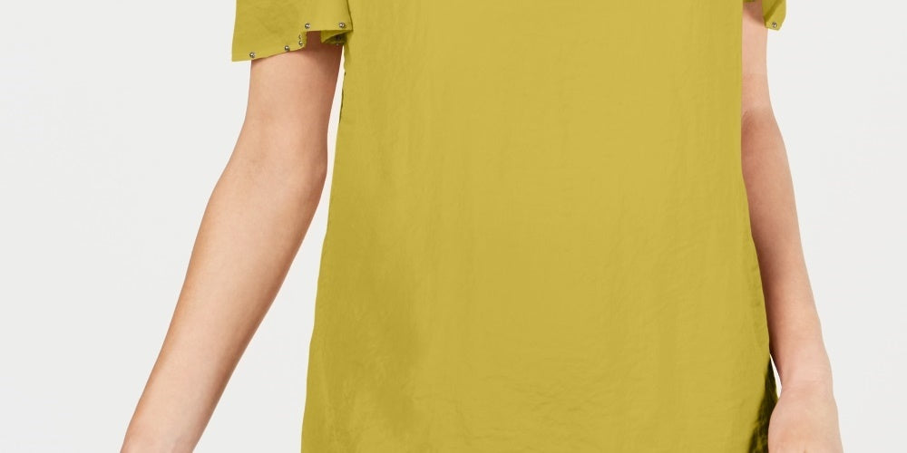 JM Collection Women's Ruffled Off-The-Shoulder Top  Green Size Large