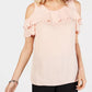 JM Collection Women's Ruffled Off The Shoulder Top Orange Size Medium