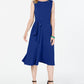 Charter Club Women's Tie Waist Midi Dress Blue Size Small