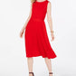 Charter Club Women's Tie Waist Midi Dress Red Size XX-Large