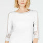 Charter Club Women's Crochet-Inset Top White Size Large
