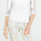 Charter Club Women's Crochet-Inset Top White Size Large