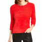 Bar III Women's Eyelash-Finish Sweater Red Size Large