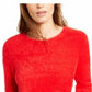 Bar III Women's Eyelash-Finish Sweater Red Size Large