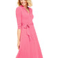 Charter Club Women's 3/4 Sleeve Midi Dress Pink Size X-Small