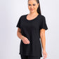 Karen Scott Women's Braided-Neck T-Shirt Black Size X-Small
