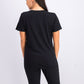 Karen Scott Women's Braided-Neck T-Shirt Black Size X-Small